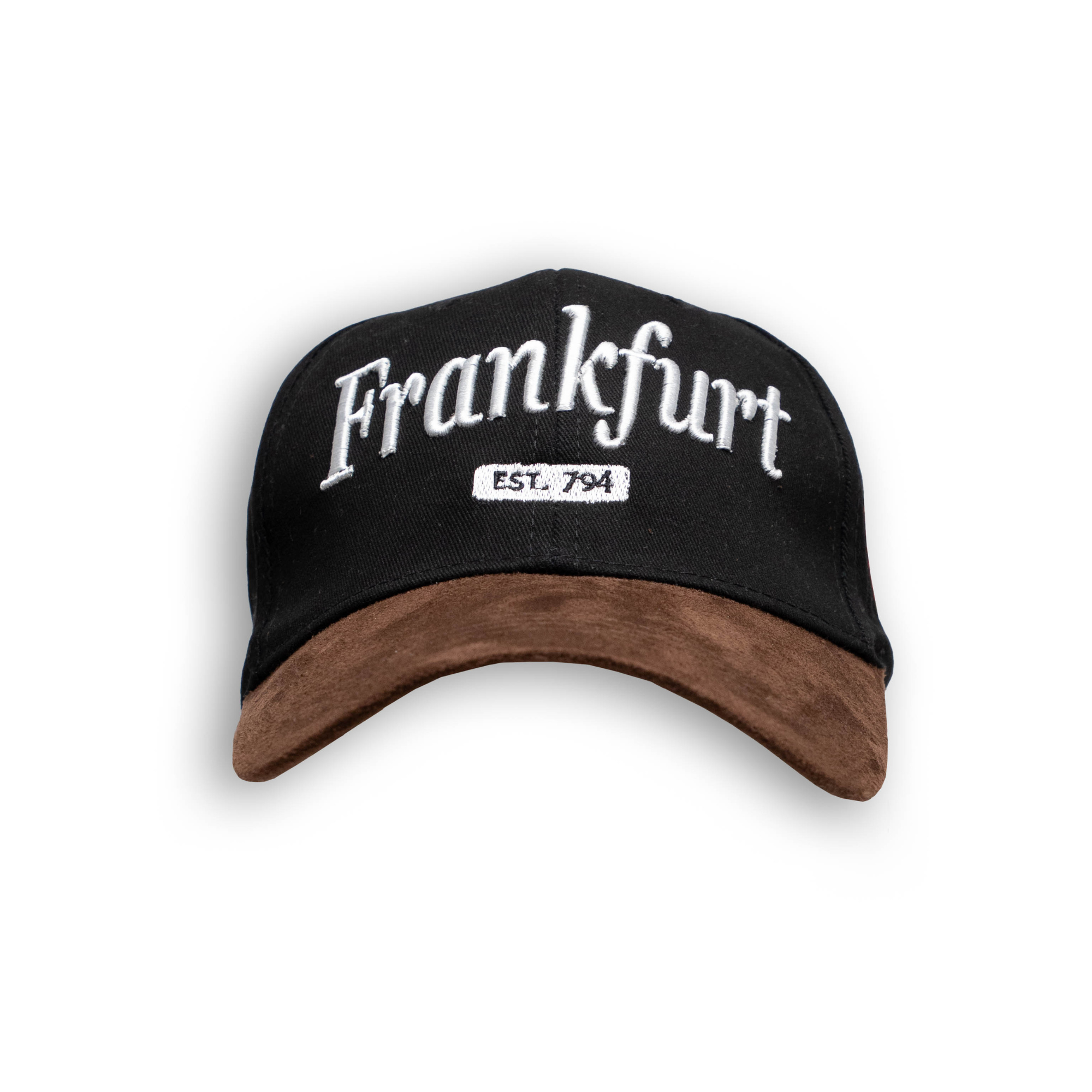 Schwarze Leder-Cap mit Frankfurt-Motiv – Deutschland Souvenir