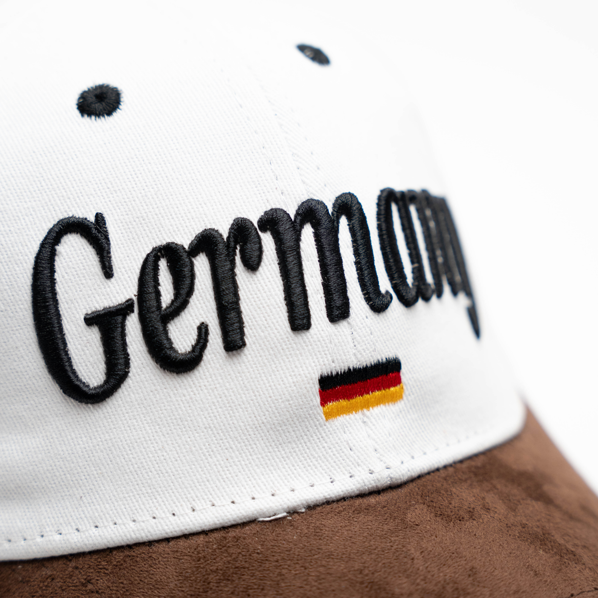 Weiße Leder-Cap mit Germany-Schriftzug – Deutschland Souvenir