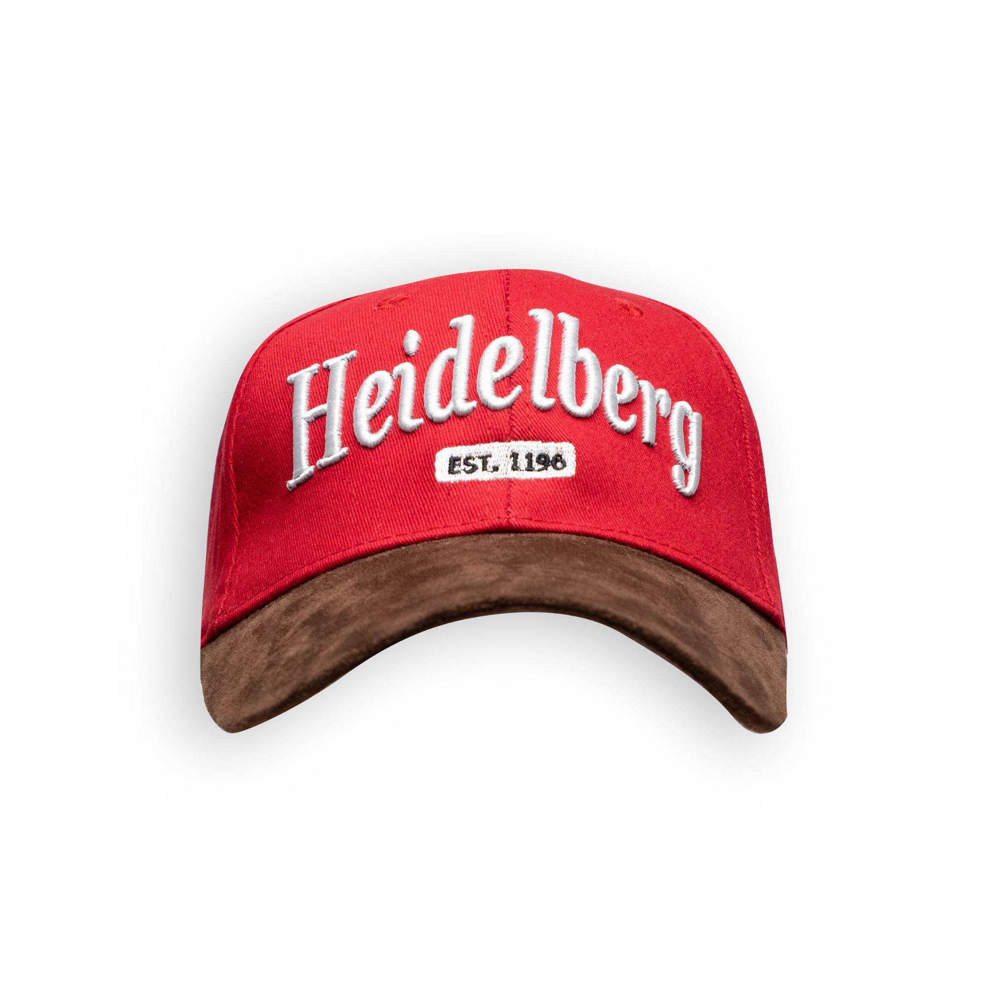 Rote Leder-Cap mit Heidelberg-Motiv – Deutschland Souvenir