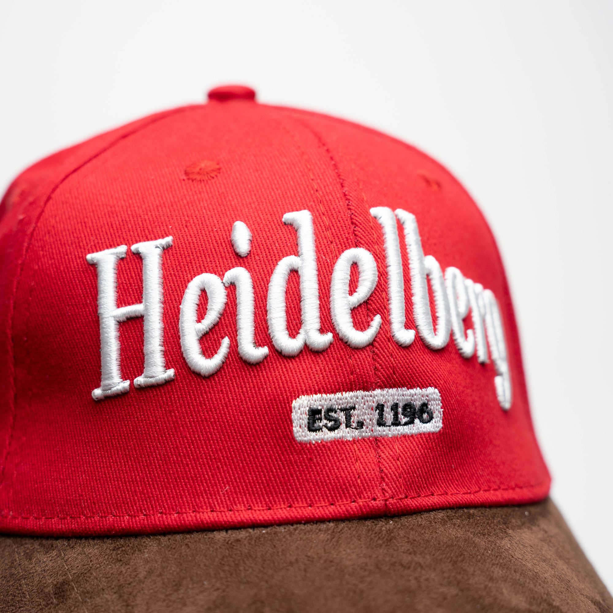 Rote Leder-Cap mit Heidelberg-Wappen – Deutschland Souvenir