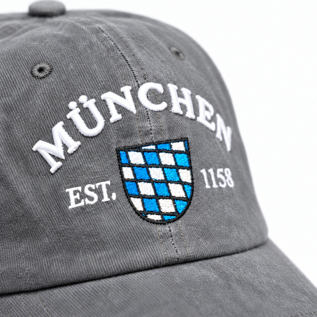 Verwaschene Cap mit München-Schriftzug in grau - Deutschland Souvenir