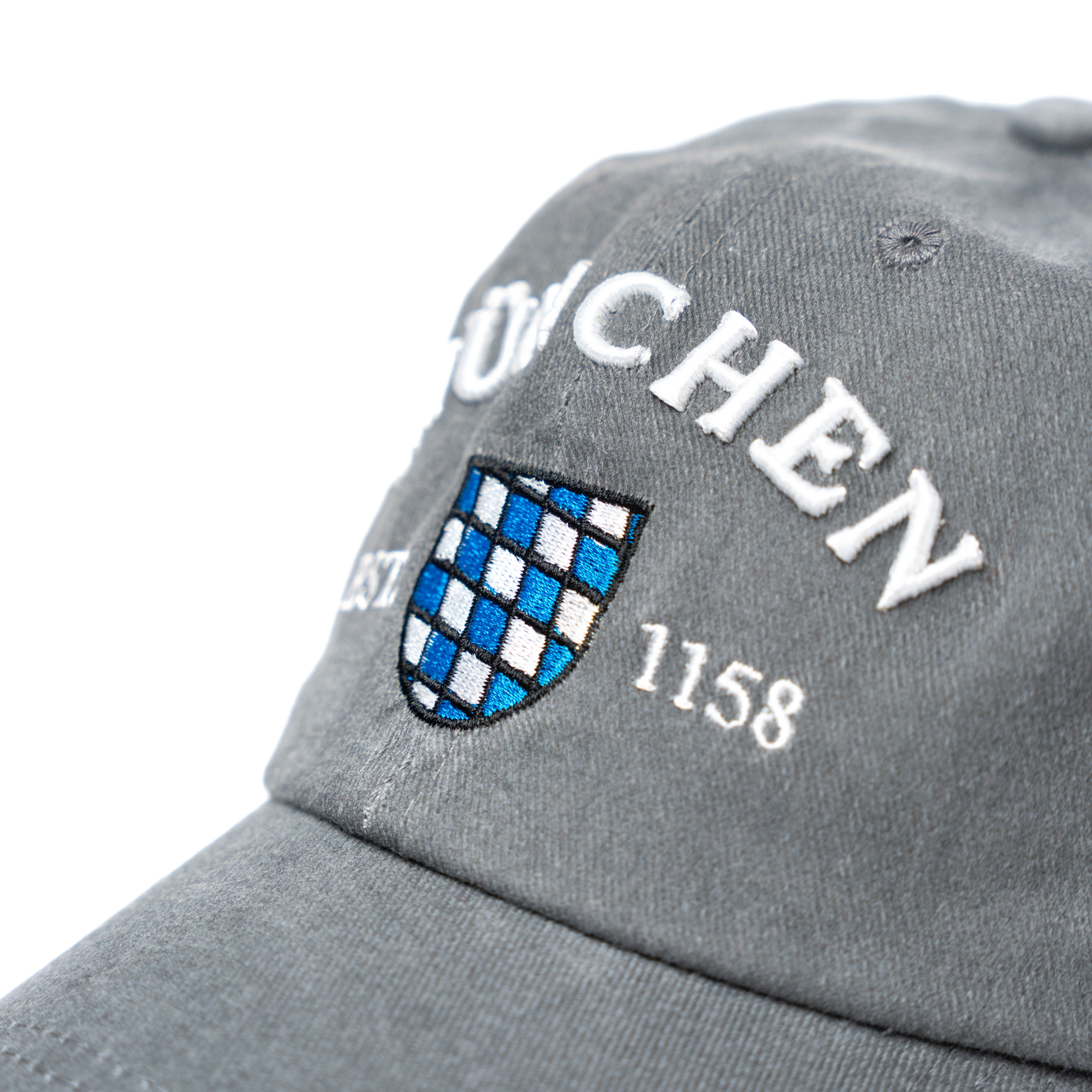 Verwaschene Cap mit München-Schriftzug in grau - Deutschland Souvenir