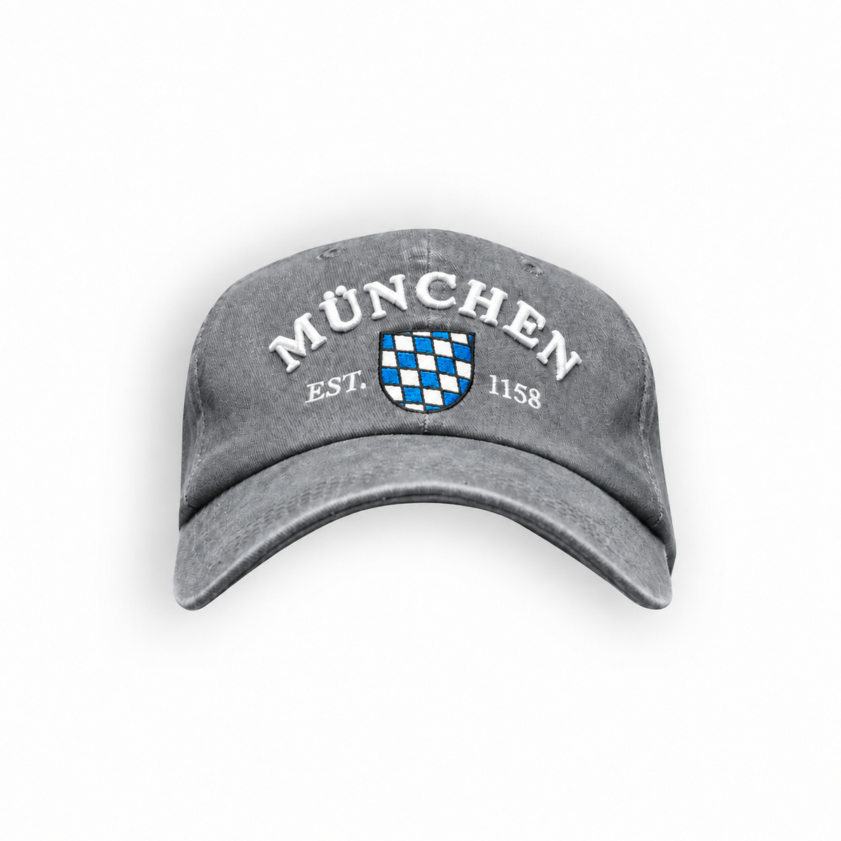 Verwaschene Cap mit München-Schriftzug in grau - Deutschland Souvenir