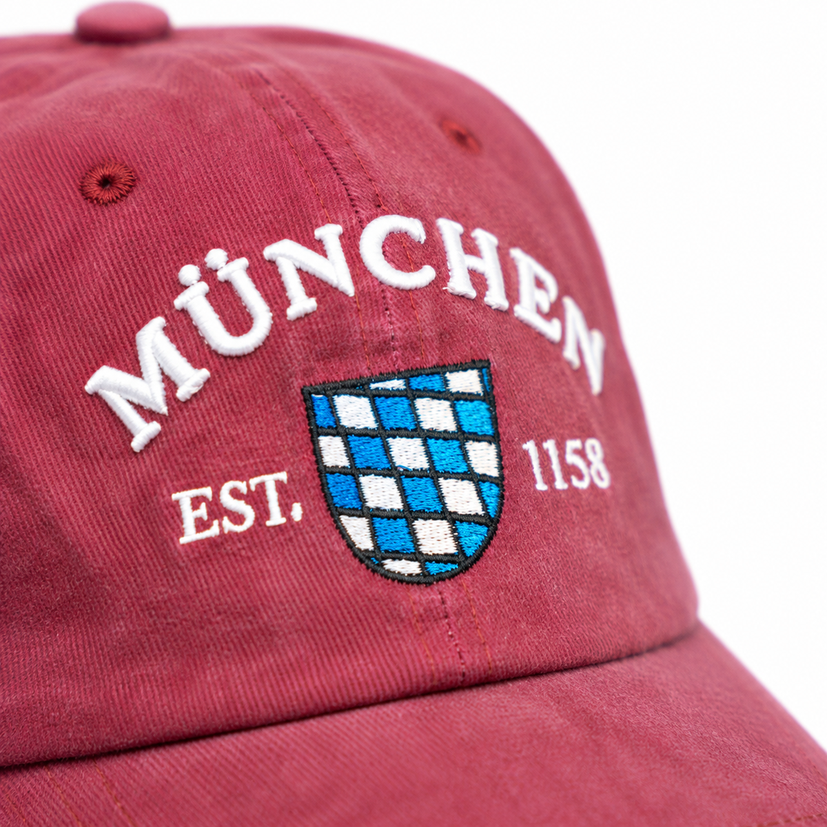 Verwaschene Cap mit München-Schriftzug in rot - Deutschland Souvenir