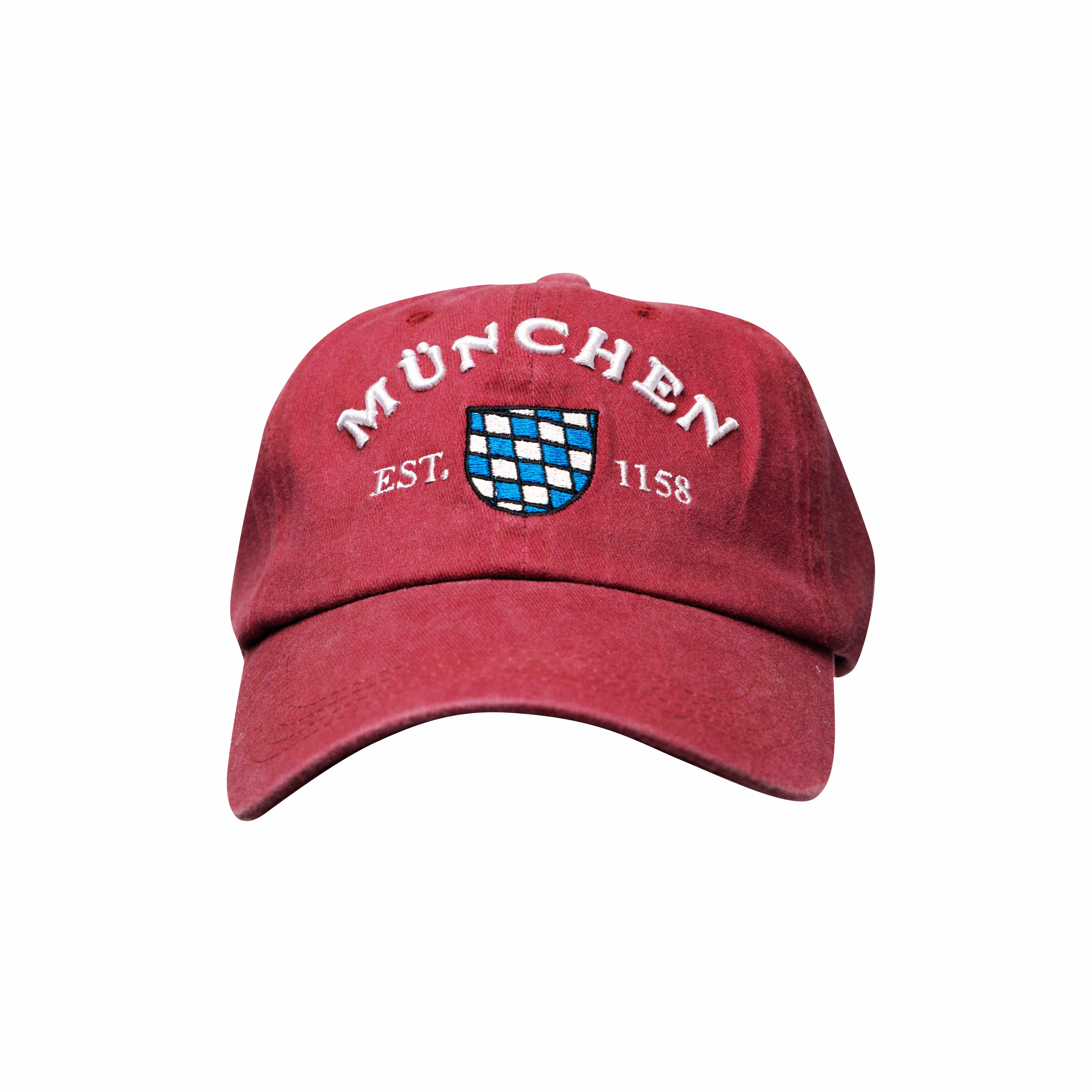 Verwaschene Cap mit München-Schriftzug in rot - Deutschland Souvenir