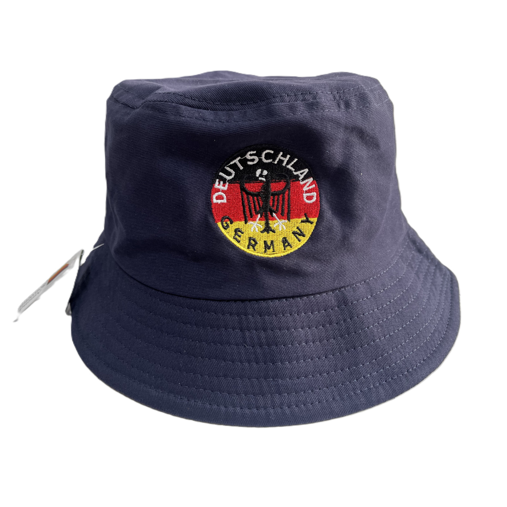 Fischerhut Marine mit rundem Adler-Motiv – Deutschland Souvenir