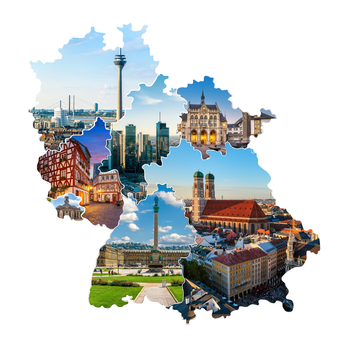 Karte mit dem Vertriebsgebiet von Amend Souvenir