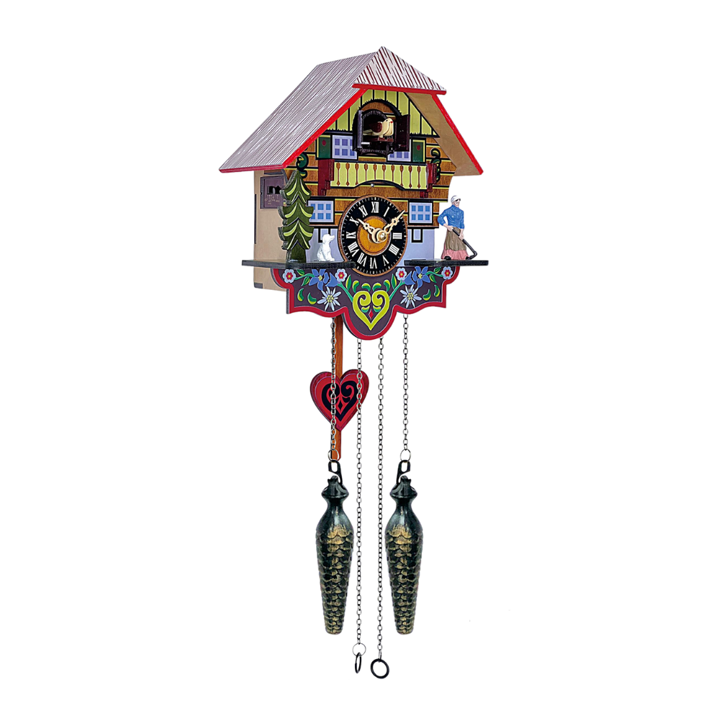 Bunte Kuckucksuhr im traditionellen Haus-Design – Deutschland Souvenir
