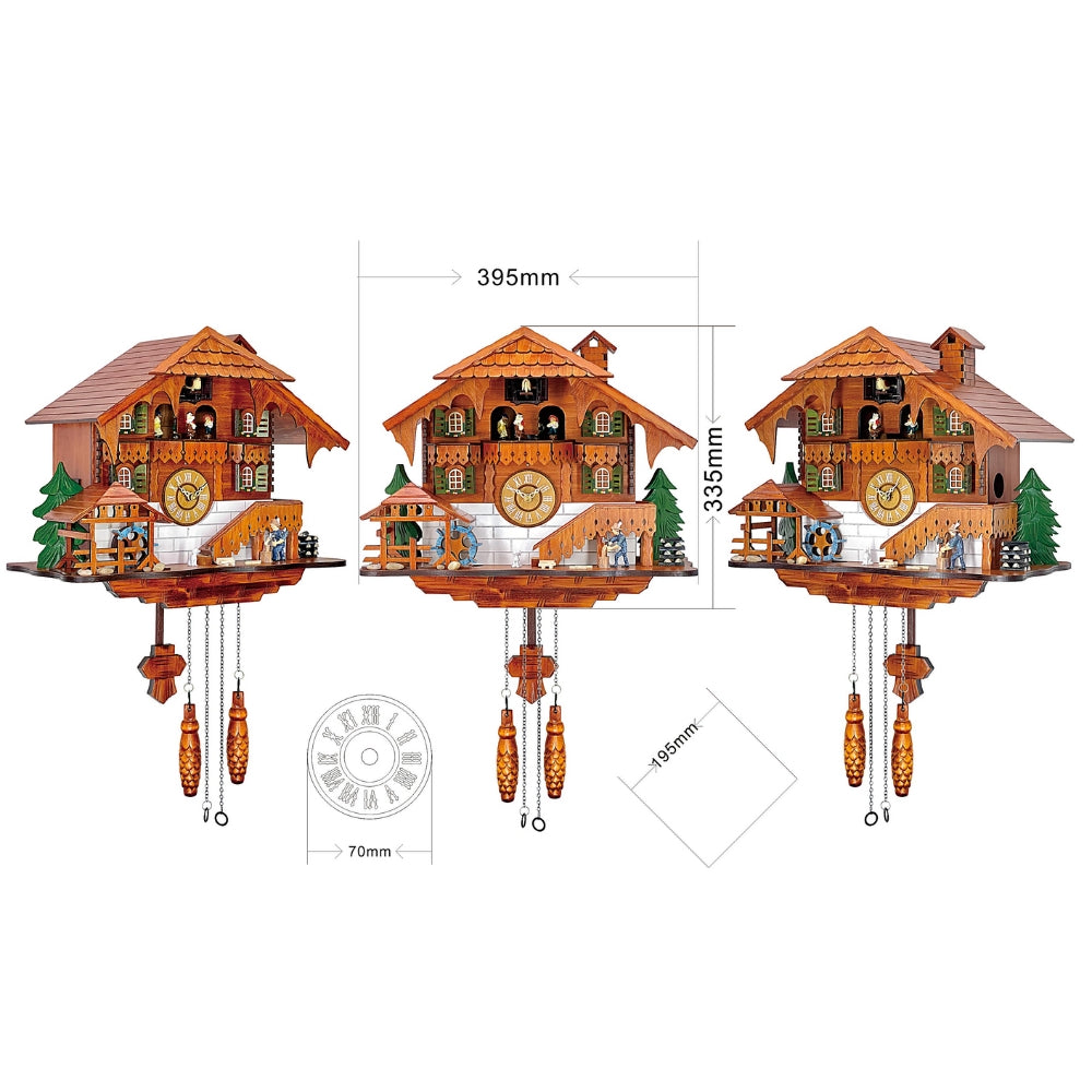 Holz-Kuckucksuhr mit Holzfäller-Motiv – traditionelles Deutschland Souvenir