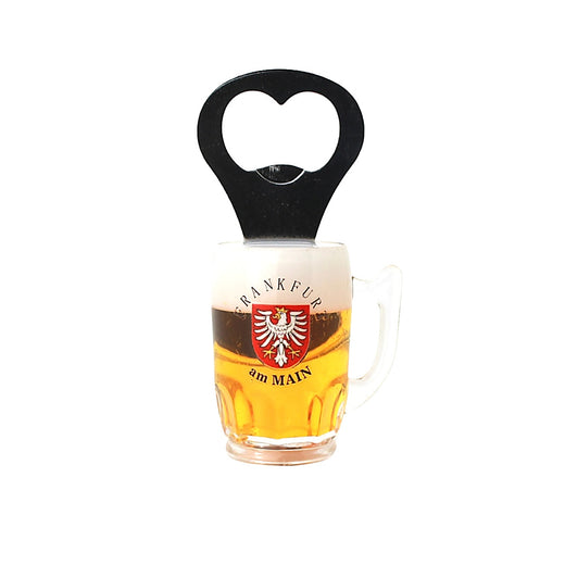 Bierglas-Magnet mit Flaschenöffner und Frankfurt-Motiv – Deutschland Souvenir