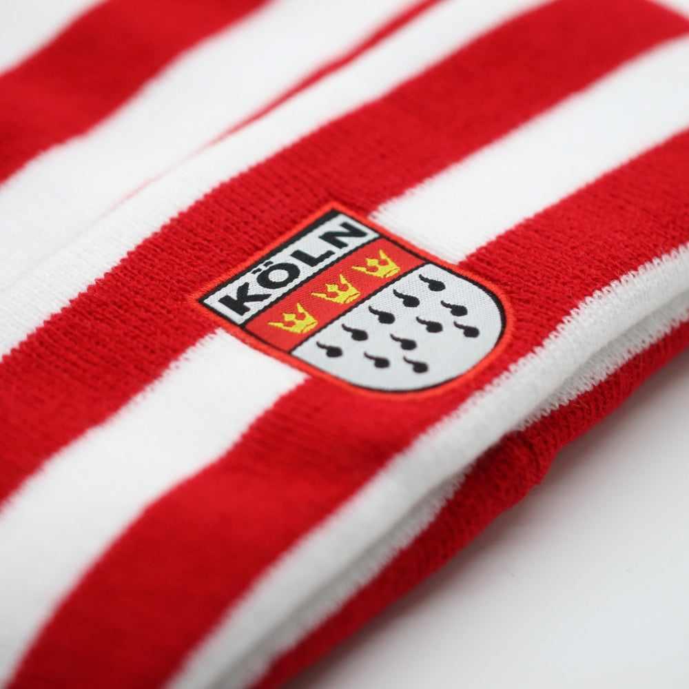 Rot-weiße Köln-Mütze mit Stadtwappen – Wintermütze Deutschland Souvenir