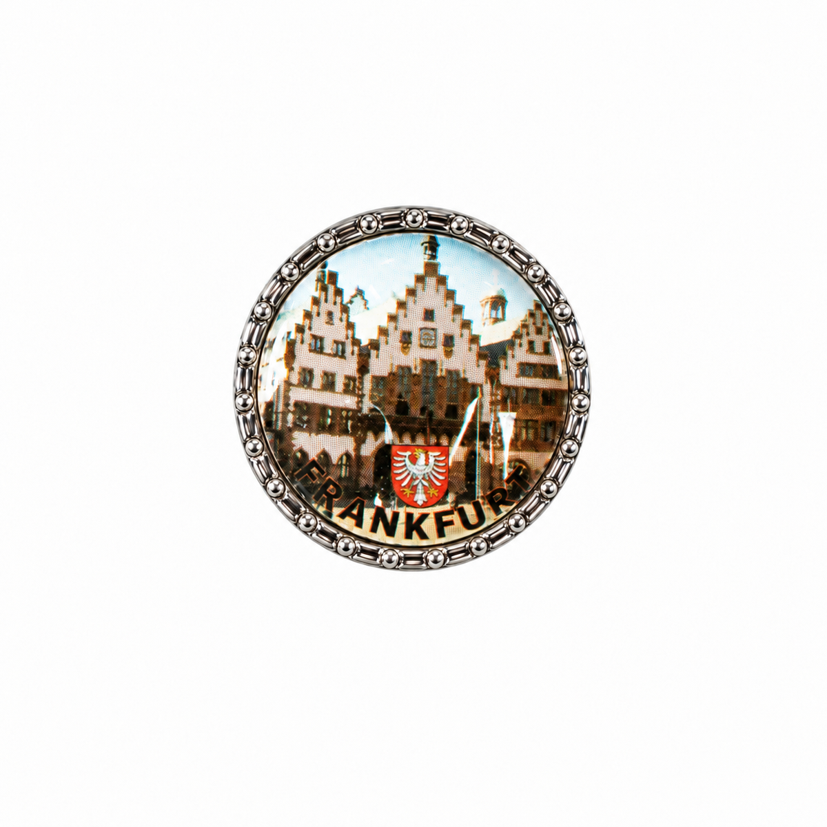 Runder Frankfurt-Pin mit Wappen – Deutschland Souvenir