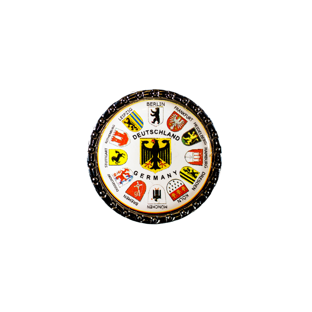 Runder Pin mit Wappenkranz-Design – Deutschland Souvenir