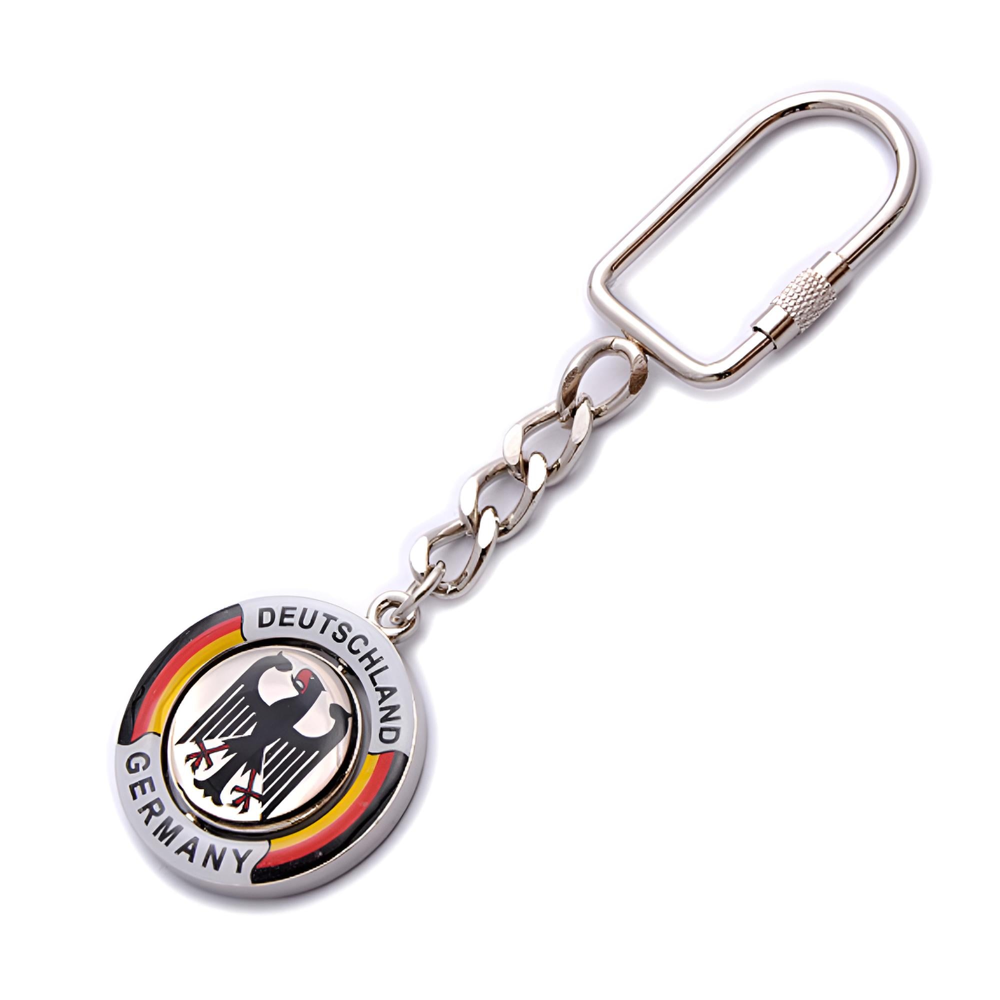 Metall-Schlüsselanhänger mit drehbarem Adler-Emblem und Deutschlandflagge – Germany Souvenir