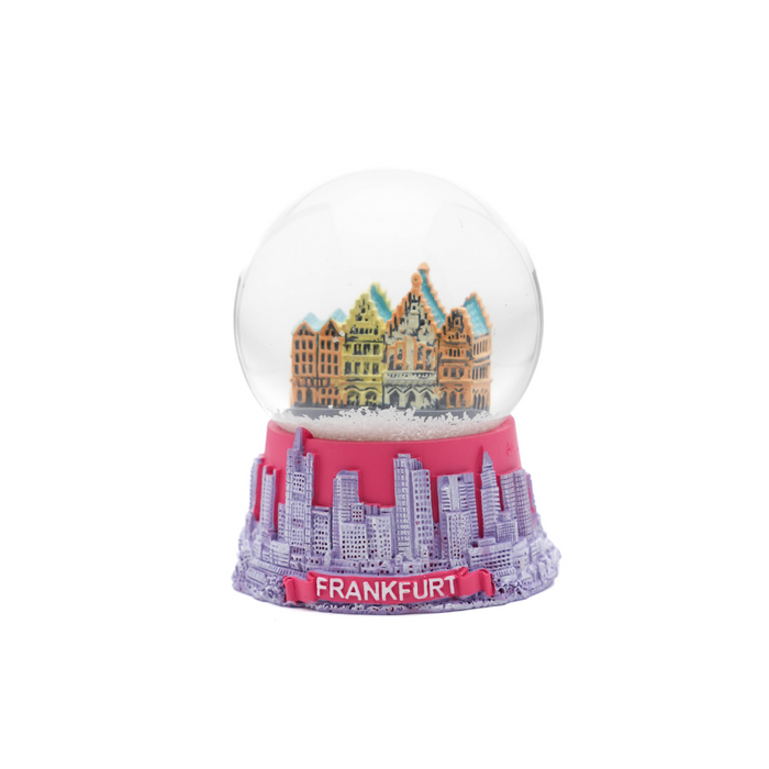 Schneekugel Frankfurt klein pink