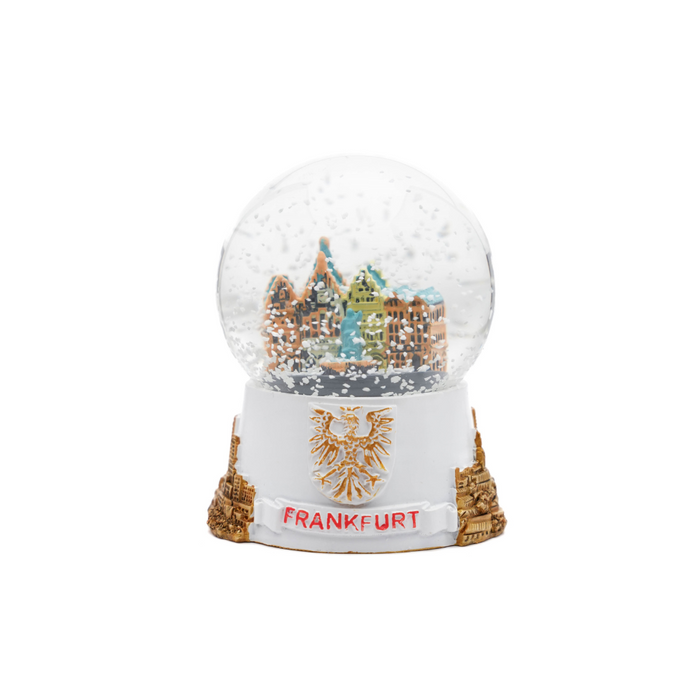 Schneekugel Frankfurt klein weiß