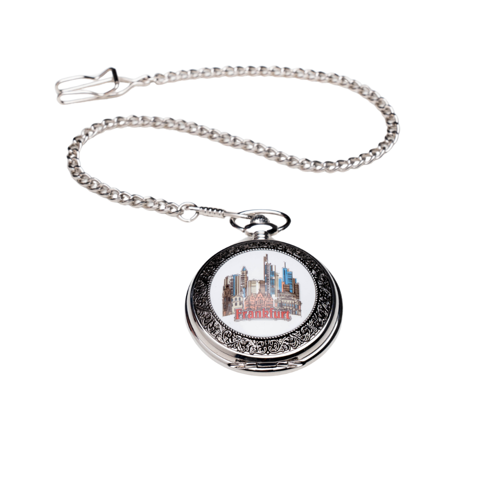 Taschenuhr mit Frankfurt-Motiv – Deutschland Souvenir