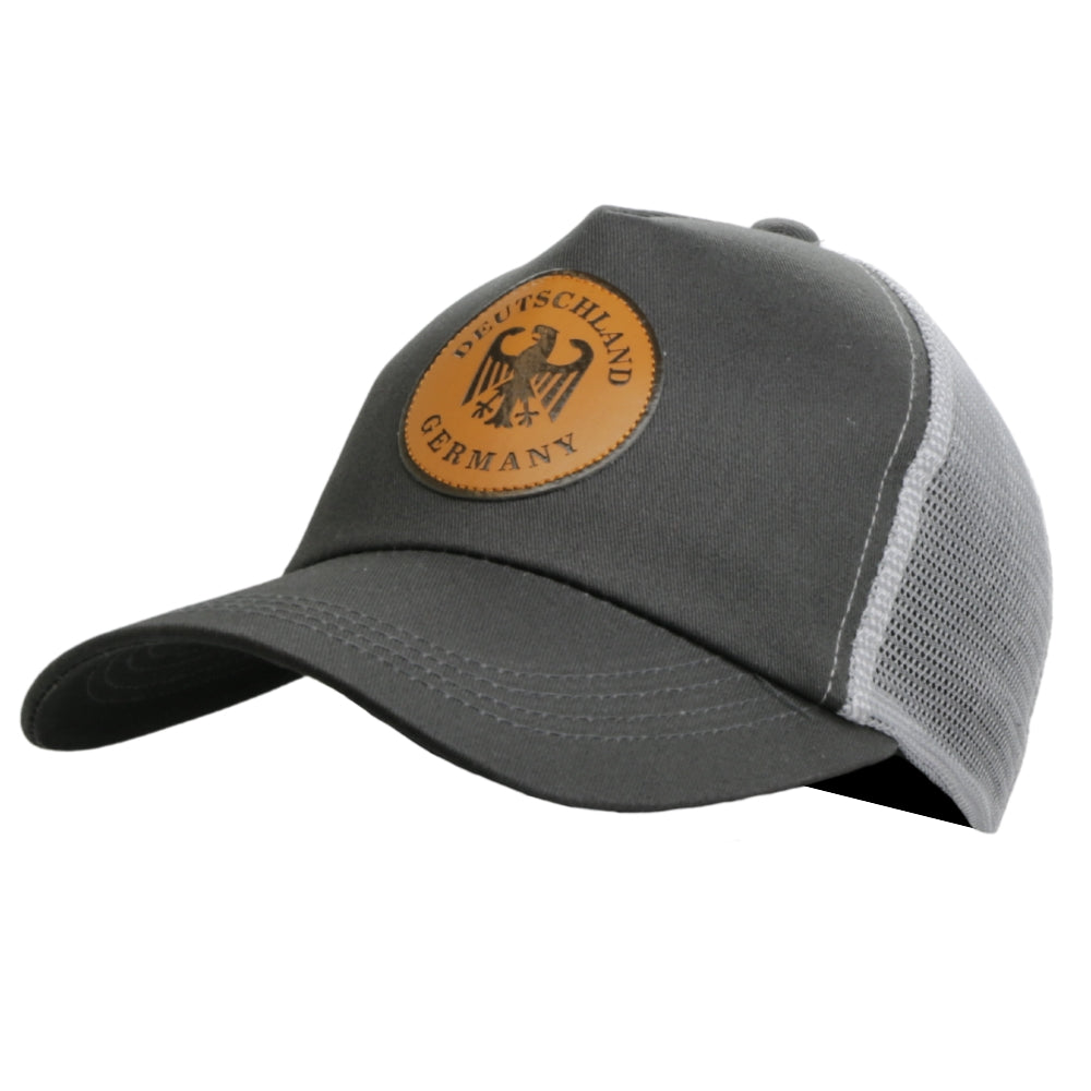 Graue Trucker-Cap mit Netzrückseite und „Germany“-Adler-Patch – Germany Souvenir
