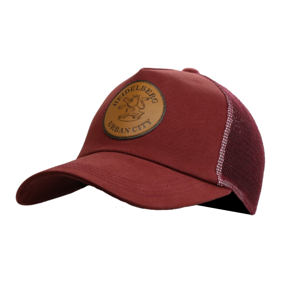 Rote Trucker-Cap mit Netzrückseite und „Heidelberg Urban City“ Patch – Germany Souvenir