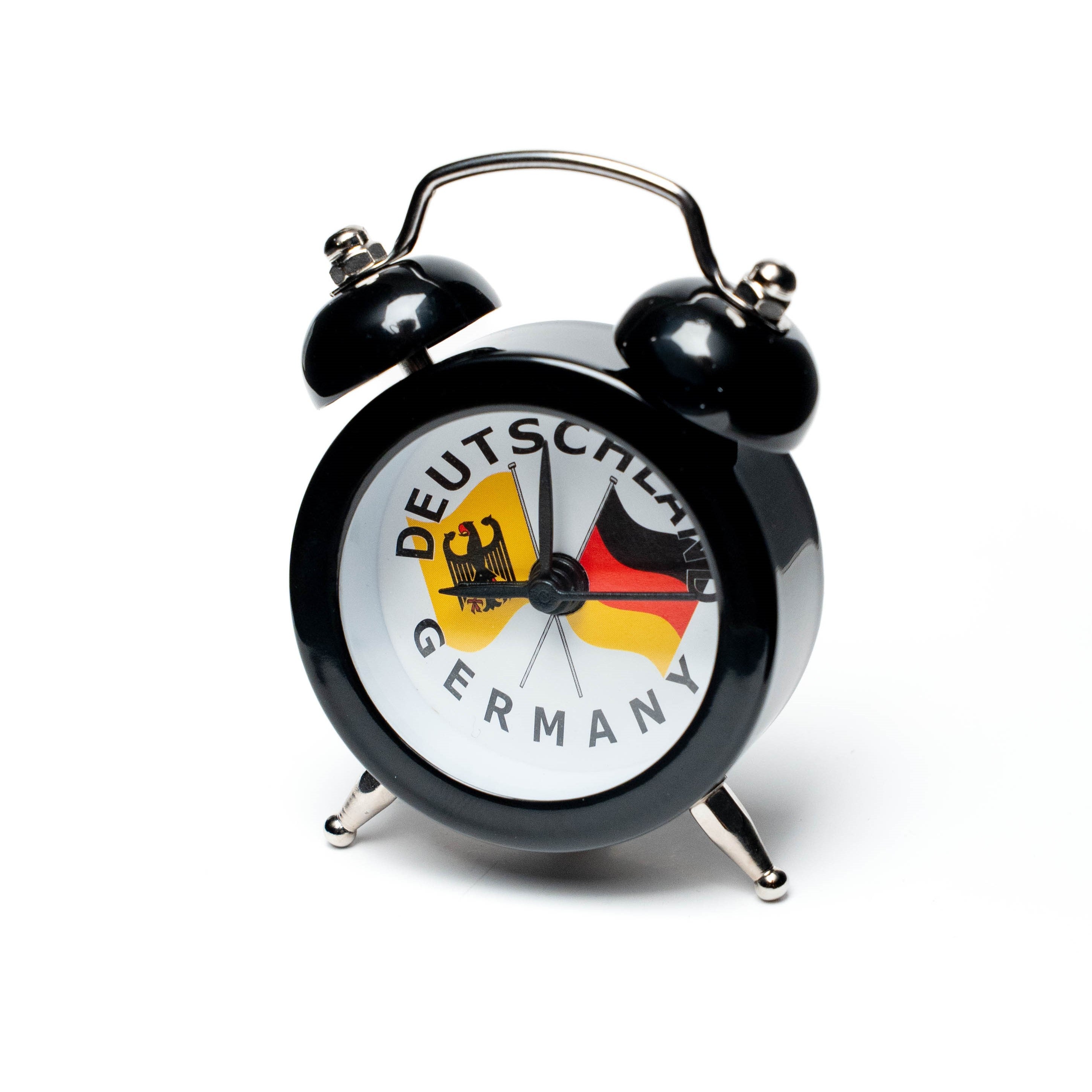Mini-Wecker mit gekreuzten Flaggen – Deutschland Souvenir
